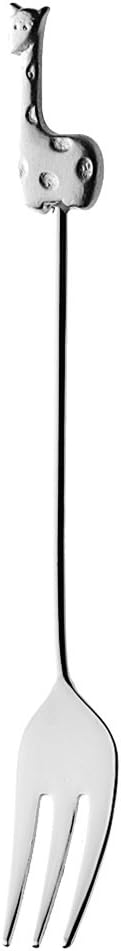 Takakuwa Metal Rubber Cast Giraffe Hime Fork, Silver 003334