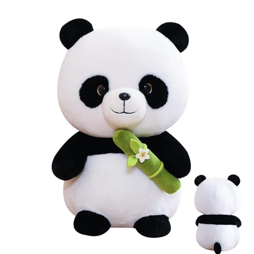 POPOYU Panda - peluche com olhos brilhantes, cor preto e branco, 25 cm, brinquedo de interior realista, presente para crianças