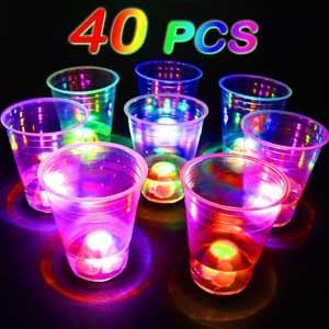 40 Pcs Glowing Party Cups,Pack with Flashing color Bright Glow-In-The-Dark Colors for House Parties Birthdays Concerts Weddings BBQ Beach DJ Holidays(16oz) - Image 6