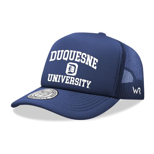 BH Fashion Company Duquesne University Dukes DU Trucker Mesh Snapback Seal Hat Navy Blue