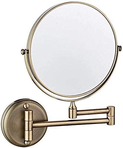 Mirror 3 Times Magnifying Glass Wall- Mounted Bathroom Mirror Shaving Mirror (Color : Black, Size : 6 inches) (Antique Color 6 inches)