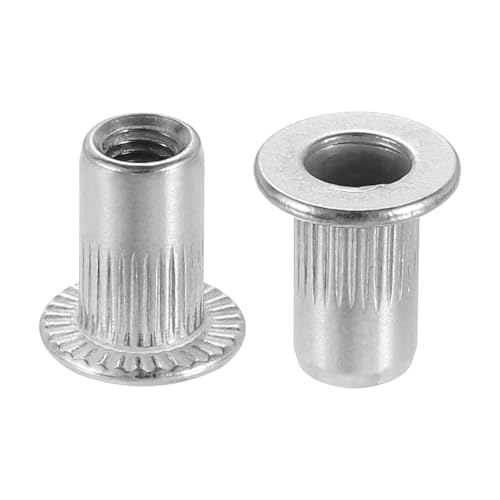 Image of sourcing map M3 304 Stainless Steel Rivet Nuts Flat Head Insert 50Pcs