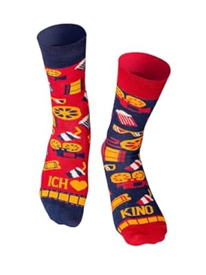 Happy Words Calcetines de cine con texto "I Love Kino", divertidos calcetines de cine, regalo para amantes del cine y el cine, de cumpleaños, regalo para amigos, para hombres y mujeres | Ya disponible en tu tienda friki favorita! En mundofriki.es!