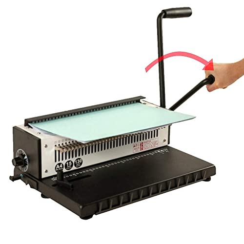 Rayson Td-1500B34 Binding Machine, Square Size Holes, 3:1 Pitch Wire-O Binder Punch 15 Sheets/Bind 130 Sheets With Sturdy Metal Construction #TOP2