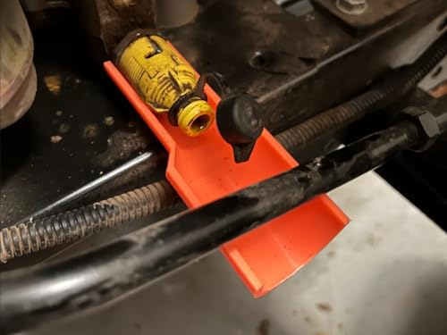 Riding Mower Oil Drain Pan - 4" Slide-Under Tray with 1-1/8" Funnel Opening | Prevents Oil Spills on Frame & Wiring, Compatible with Cub Cadet LT42/XT1, MTD & Similar Models