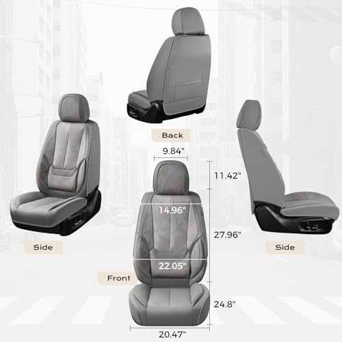 Image of Coverado Seat Covers, Car Seat Covers Front Seats, Leather Seat Covers for Cars, Car Seat Protector Waterproof, Gray Car Seat Cushion, Front Carseat Cover Universal Fit for Most Cars Camo