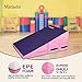 Matladin Gymnastics Mat, Folding Tumbling Wedge for Kids - Purple & Pink, 32.7 in x 23.6 in