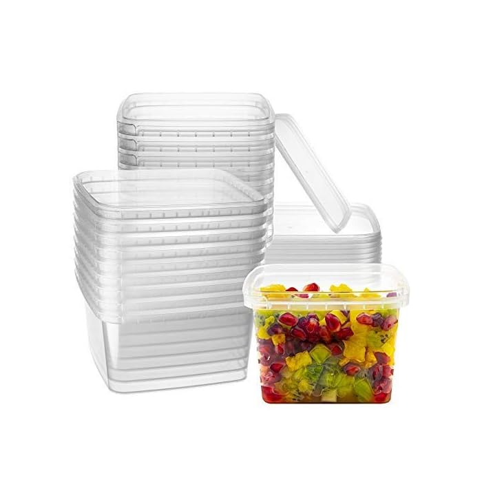 Buy 16oz. Square Clear Deli Containers with Lids Stackable, Tamper