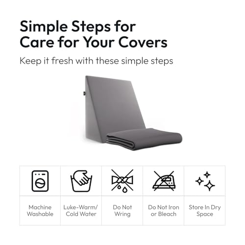 Image of Frido Wedge Plus Cushion Cover | Ultrasoft, Breathable & Cool Pillow Cover | Aesthetic Pillow Cover for Home | Durable & Machine-Washable | Slate Grey