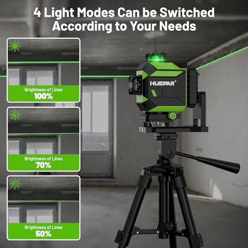 image for Huepar 4x360 Laser Level Self-leveling 4D Green Beam Cross Line 16 Lin