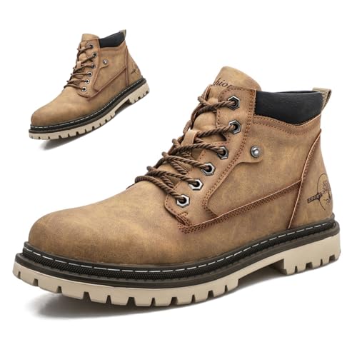 NXNBHSL Men's PU Round Toe Chukka Ankle Boots Lightweight Fashion