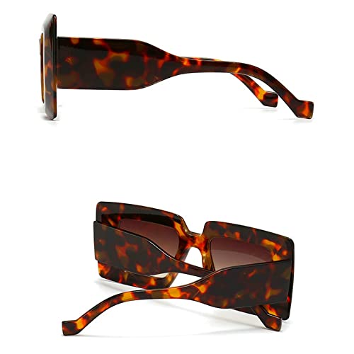Image of COTIA Vintage Oversized Square Flat Top Stripe Sunglasse for Women Large Frame Sun Glasses Men Wide Leg Shades