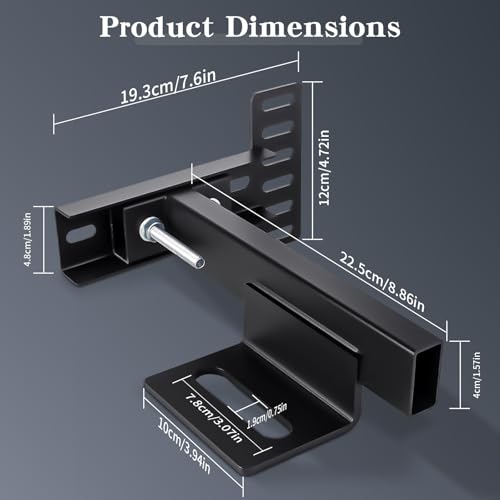 2-Pack Universal Headboard Brackets for Metal Bed Frame, Heavy-Duty Adjustable Headboard Mounting Bracket Kit with Footboard Extension, Fits Twin/Full/Queen/King Size, Matte Black - Thumbnail 2