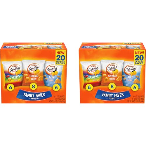 Image of Goldfish Family Faves Crackers,Cheddar,Colors and Baby Crackers Snack Packs,Variety Pack,(Pack of 40)