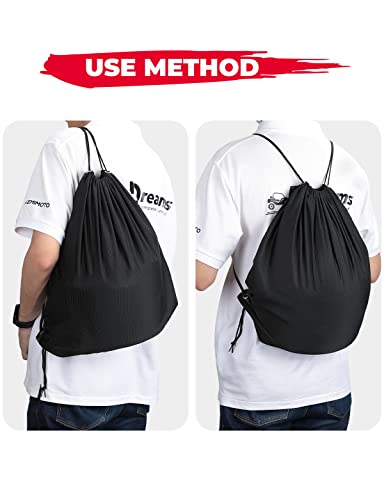 KEMIMOTO Helmet Bag, Large Capacity Lightweight Drawstring Backpack for Motorcycle Dirt Bike Motocross Bicycle Racing ATV UTV Snowmobile Snowboard Skiing Cycling Riding Welding Sports Helmet — view 4