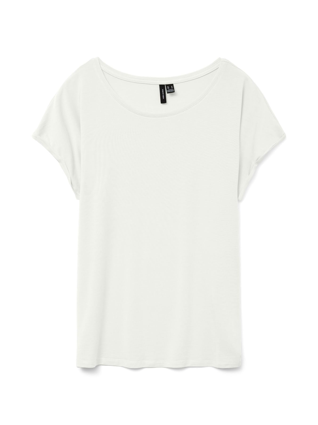 VERO MODA Womens Vmava Plain Top Gajrs Noos T-Shirt, Snow White, M UK