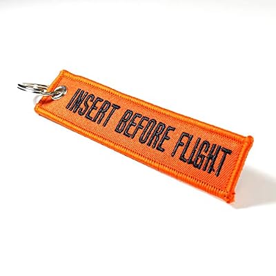 Rotary13B1 - Insert Before Flight Keychain - Orange/Black