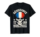 Gaulois réfractaire fier, motif Révolution française 1789, Bastille patriotisme tricolore, typographie Liberté Égalité Fraternité, esprit rebelle français, Juillet héritage celte, symbole national gaulois, cocarde républicaine, Vive la France résistant,
