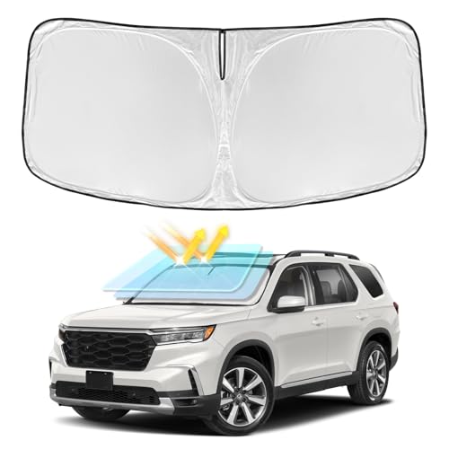 Windshield Sun Shade for Honda Pilot 2016-2025 2026 Windshield Sunshade 4-Layers Sun Visor Window Shade Custom for Pilot EX-L Special Edition Elite Black Edition Touring Blocks UV Rays Car Accessories