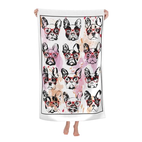 Toalla de microfibra de secado rápido de 80x130 cm con divertido perro vaquero 2
