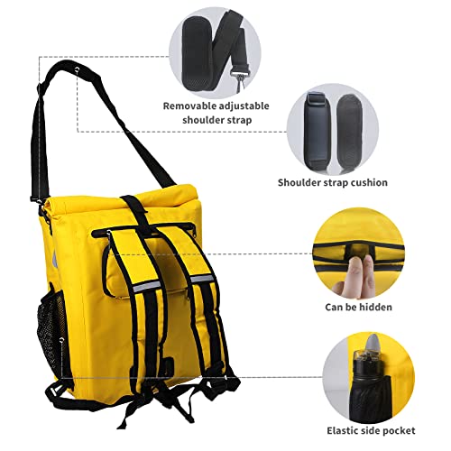 Beigaofeng Bike Rack Bag Bike Basket Rear Waterproof Bike Saddle Bag 25L Capacity Bike Panniers For Commuting On Carrying Handle Quick And Easy Installation Travel Bag (Yellow) #TOP4