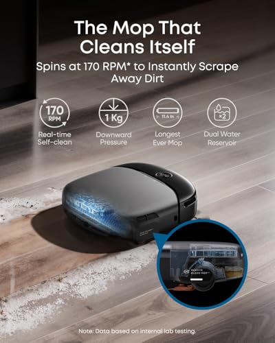 Image of eufy Robot Vacuum Omni S1 Pro, HydroJet System with Roller Mop, Robot Vacuum and Mop Combos, Eco-Clean Ozone, Incrediable Suction, Obstacle Avoidance, Auto Mop Washing & Drying, Self-Emptying