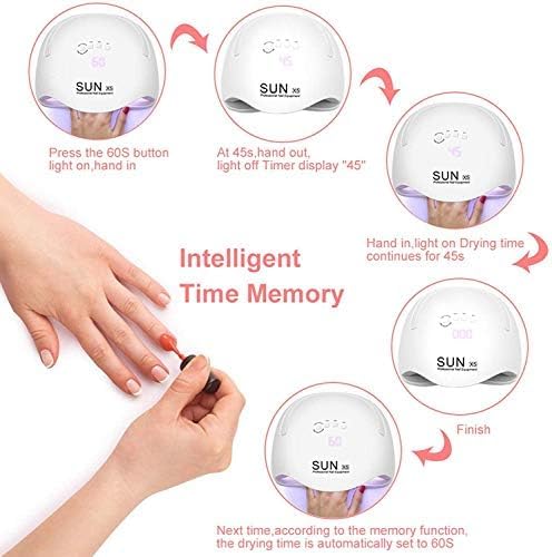 Wisdompark 72W LED Nail Lamp, UV Light for Gel Nails with 15 Beads Curing lamp 3 Timer Settings & Auto Sensor Fast Nail Dryer Gift for Women and Girls