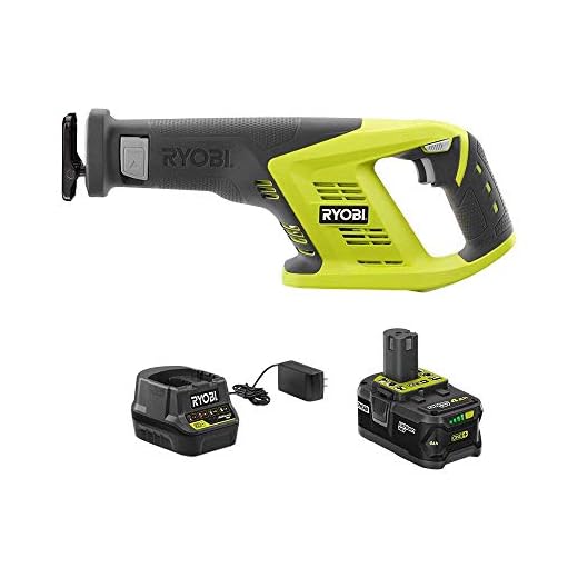 RYOBI P515SBN 18-Volt ONE+ Cordless Reciprocating Saw Kit with (1) 4.0 Ah Lithium-Ion Battery and 18-Volt Charger (Renewed)