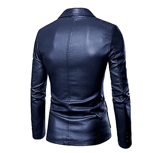 Mens Faux Leather Slim Fit Casual Blazer Sport Coat Blazer Suit Jacket Lightweight Business Jackets Suit Jackets2
