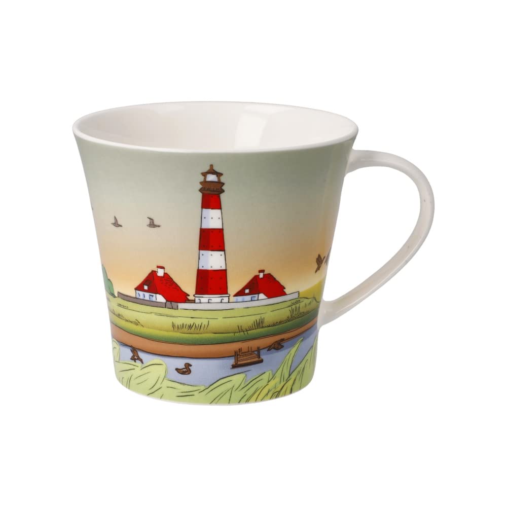 Taza de té de porcelana fina Goebel Ocean Spirit, taza de café elegante y resistente de 0,35L