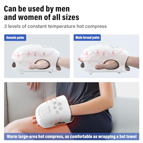 cotsoco Cordless Hand Massager with Heat and Compression for Arthritis and Carpal Tunnel, Birthday Gifts for Women Mom Men,White, Gift for Christmas & Thanksgiving Day - Thumbnail 2