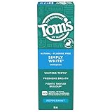 Tom's of Maine Simply White Fluoride-Free Natural Toothpaste, Peppermint, 85 mL