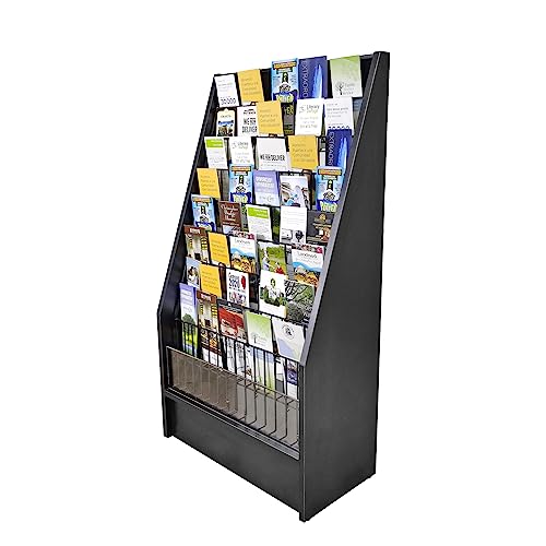FixtureDisplays® Literature Rack Brochure Holder, Black, 9 Tier