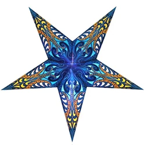 Happy Sales HSSL-FLBLUA Frozen Lake Paper Star Lantern Blue,