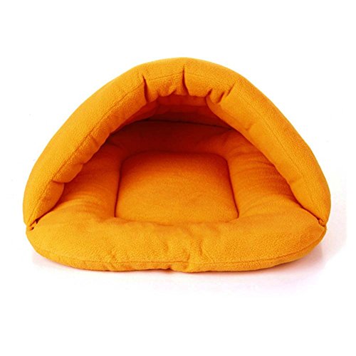 JIEHED Pet Cat Dog Nest Bed, Fall Winter Pet Cat Dog Nest Bed Soft Animal Warming Cave House Puppy Warm Kennel Sleeping Bag Mat Pad Pets Supplies