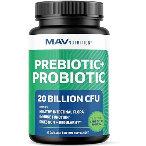 Probiotic & Prebiotic Capsules | Pre and Probiotics for Synbiotic Gut Health & Bloating Relief for Women & Men | Enzyme with Probiotics for Digestive Health | 20 Billion CFU | Vegetarian | 60 Ct. Cover