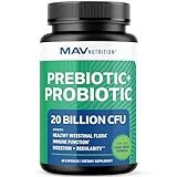 Prebiotics and Probiotics for Women & Men | Pre and Probiotics for Gut Health & Bloating Relief | Synbiotic with 20 Billion CFU Lactobacillus & Bifidobacterium | Shelf-Stable | Vegetarian | 60 Ct.