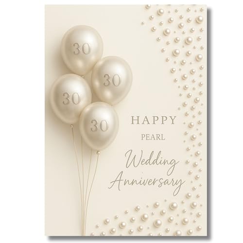 LimaLima 30th Wedding Anniversary Card Pearl Gift For Couples Husband & Wife