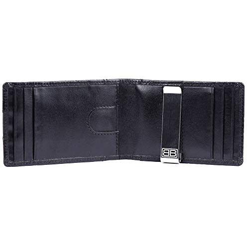 Image of Brooklyn Bridge Genuine Leather Money Clip Wallet for Men Chess VT Black - Premium Slim RFID Protected Wallet with Cash Clip & Multiple Card Slots, Stylish Front Pocket Design, Gift for Men