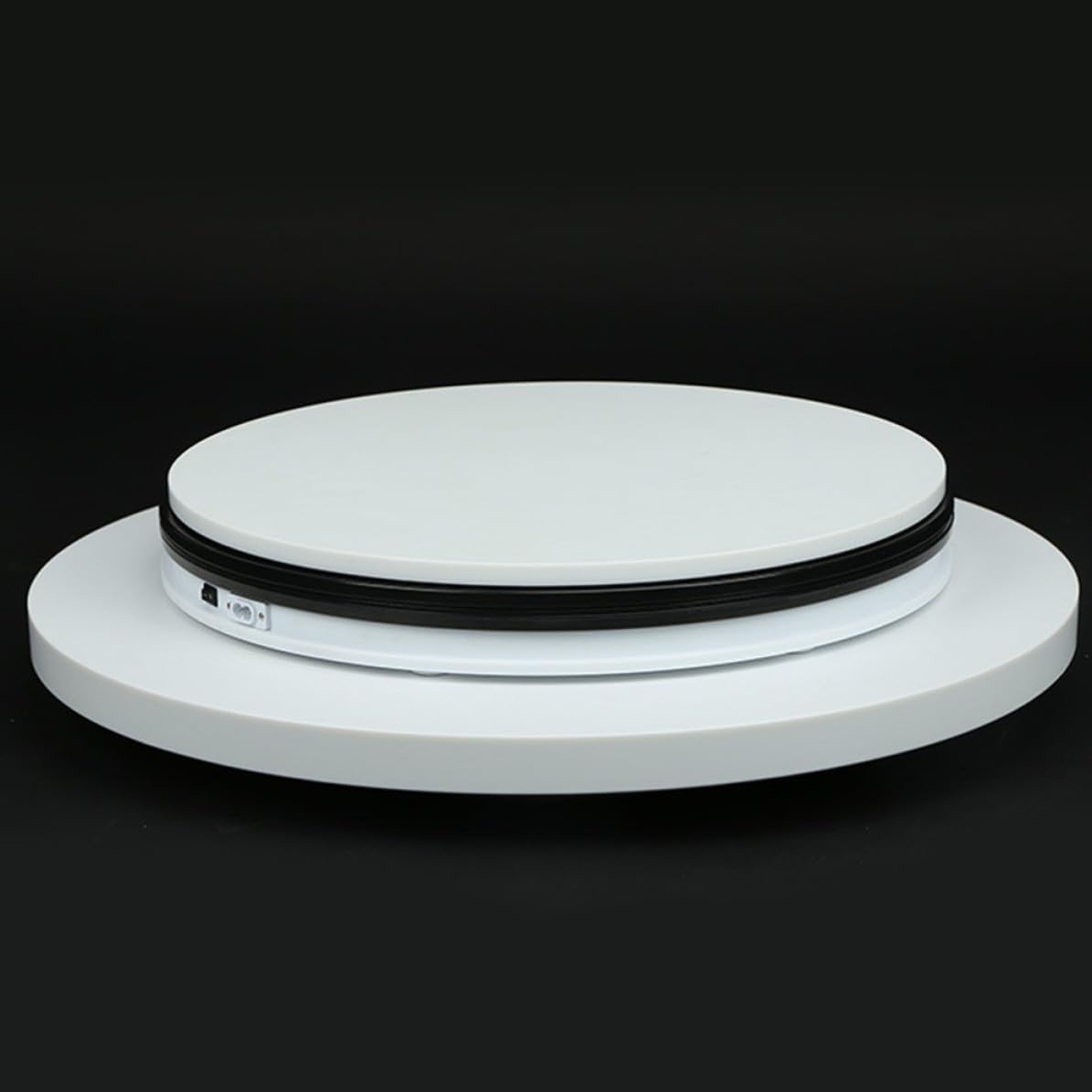 Rotating Display Stand with Mirror Surface, 5kg Bearing White ABS