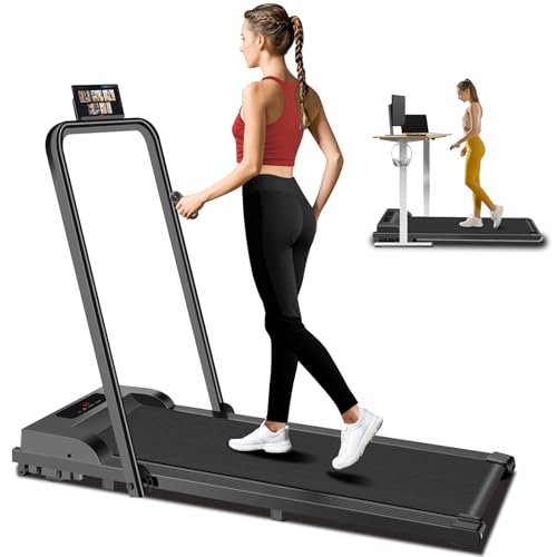 Walking Pad with Handle Bar 3 in 1 Portable Treadmills for Home Small Spaces, Foldable Under Desk...