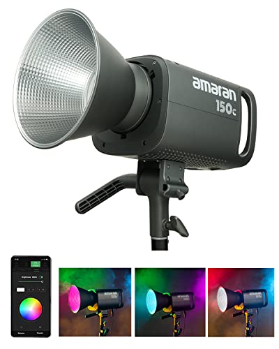 Aputure Amaran 150C Video Light,Rgb Studio Light 150W Output Bowens Mount Point-Source Led Video Light,15,610 Lux @ 1M 2,500K ~7,500K Cct,App Control 9 System Fx Photography Lighting(Amaran 150C Gray) #TOP6