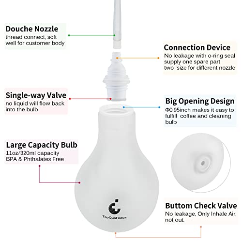 Topquafocus Extra Large Anti Back-Flow Anal Douche For Men Women Private Hygienic Enema Bulb Kit 12Oz Bpa And Phthalates Free(11.5 Oz/320Ml) #TOP2
