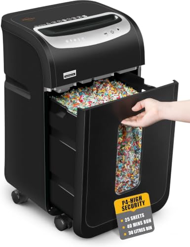 Image of Vidateco 25 Sheet Cross Cut Heavy Duty Shredder for Business Office