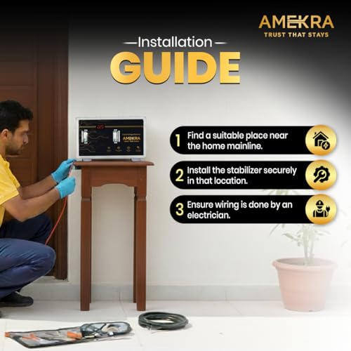Image of 15KVA Voltage Stabilizer for Home & Office | Mainline Stabilizer 12000W | 130V-280V Working Range | Aluminium | Table Top | 5-Year Warranty