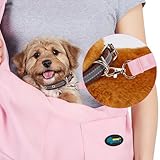 Ownpets Hundetragetasche, Tragekraft bis 15kg, Tragetuch Hund, Hundetasche mit verstellbarem Schultergurt, Aktivitäten im Freien und Ausflüge, Rosa
