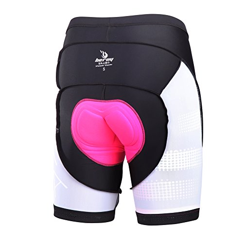 Beroy Women's Bike Shorts With 3D Padded Pocket, Upf 50+(S Pink) #TOP4