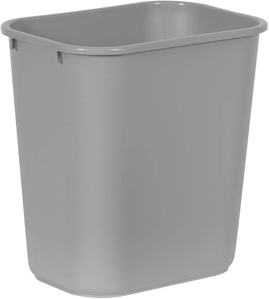 Rubbermaid Commercial Products Resin Wastebasket/Trash Can, 7-Gallon/28-Quart, Gray, Plastic, for Bedroom/Bathroom/Office, Fits Under Desk/Sink/Cabinet