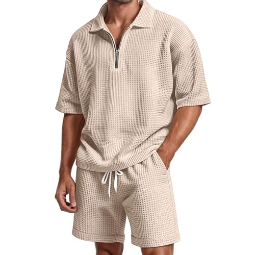 Ensemble short d'été décontracté couleur beige idéal pour vos sorties et moments de détente