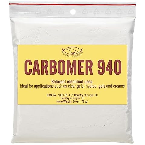 Artekas Innovation - CARBOMER 940 / CARBOPOL - 99% - Powder - for Homemade Cosmetic & Other Craft Projects - 1.76 oz Cover